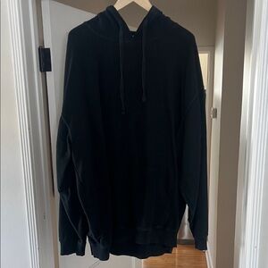 Men's Black Corduroy Pullover Hoodie